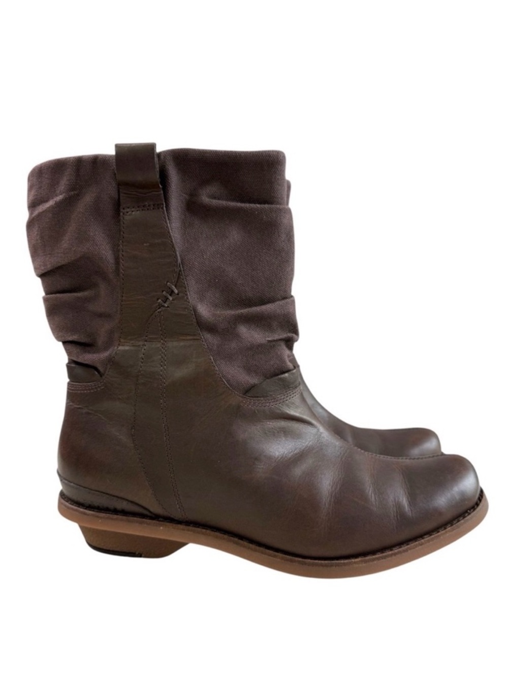 Merrell Bracken Performance Leather Canvas Pull On Boots Brown Size 7
